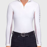 Kastel Denmark White "Kastel" Logo'd Long Sleeve 1/4 Zip Sun Shirt - Kastel Denmark - Equiluxe Tack