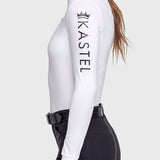 Kastel Denmark White "Kastel" Logo'd Long Sleeve 1/4 Zip Sun Shirt - Kastel Denmark - Equiluxe Tack