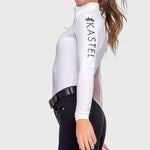 Kastel Denmark White "Kastel" Logo'd Long Sleeve 1/4 Zip Sun Shirt - Kastel Denmark - Equiluxe Tack