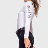 Kastel Denmark White "Kastel" Logo'd Long Sleeve 1/4 Zip Sun Shirt - Kastel Denmark - Equiluxe Tack