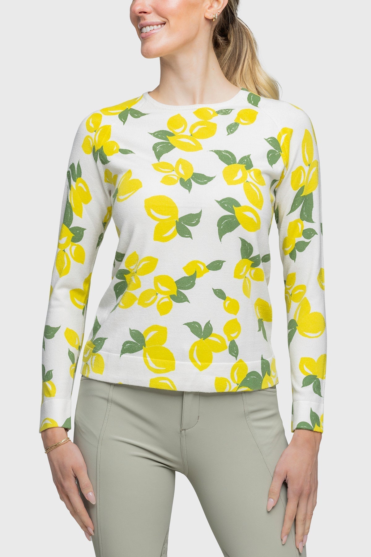 Kastel Denmark White Lemons Long Sleeve Crewneck Sweater - Kastel Denmark - Equiluxe Tack