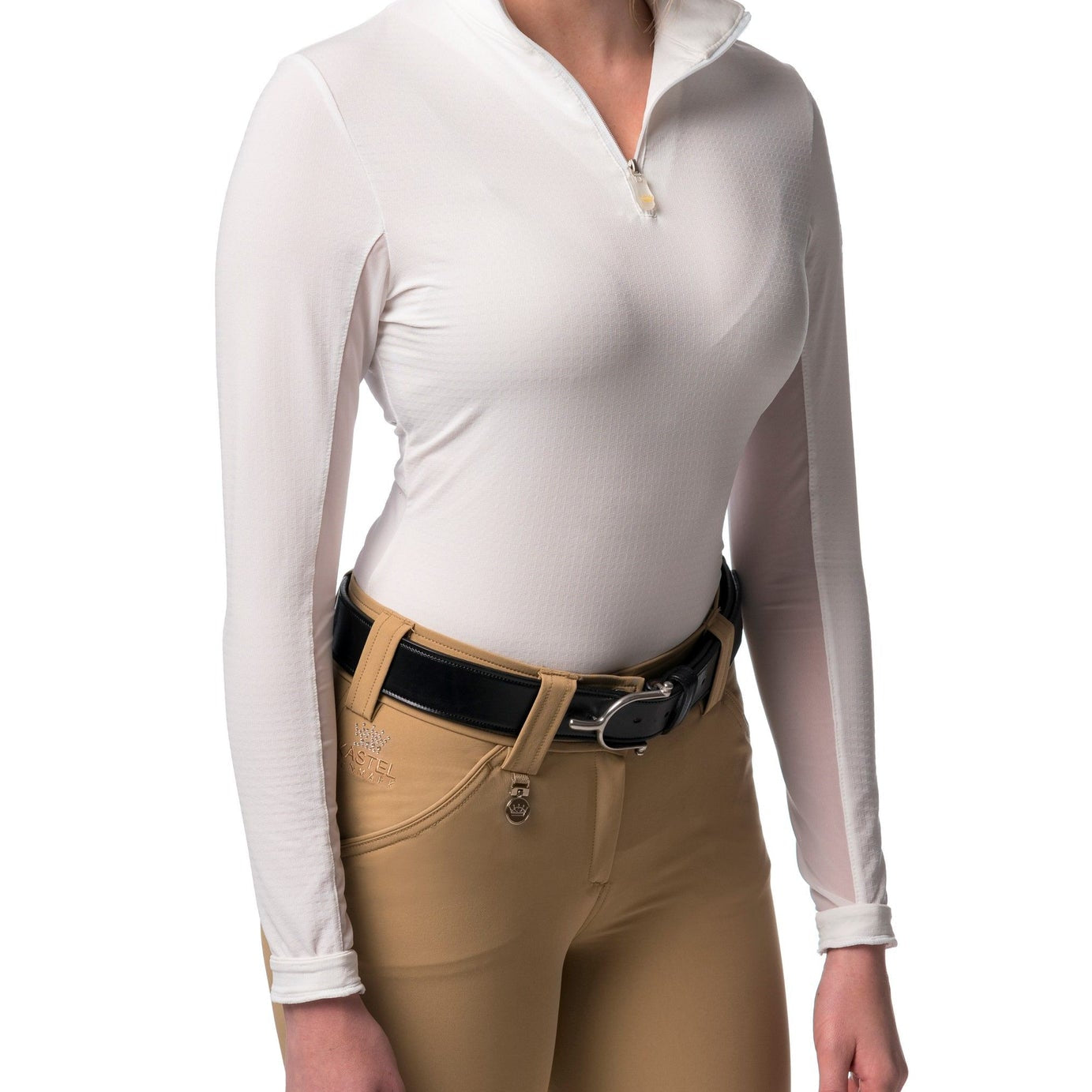 Kastel Denmark White with White Trim Long Sleeve Sun Shirt - Kastel Denmark - Equiluxe Tack