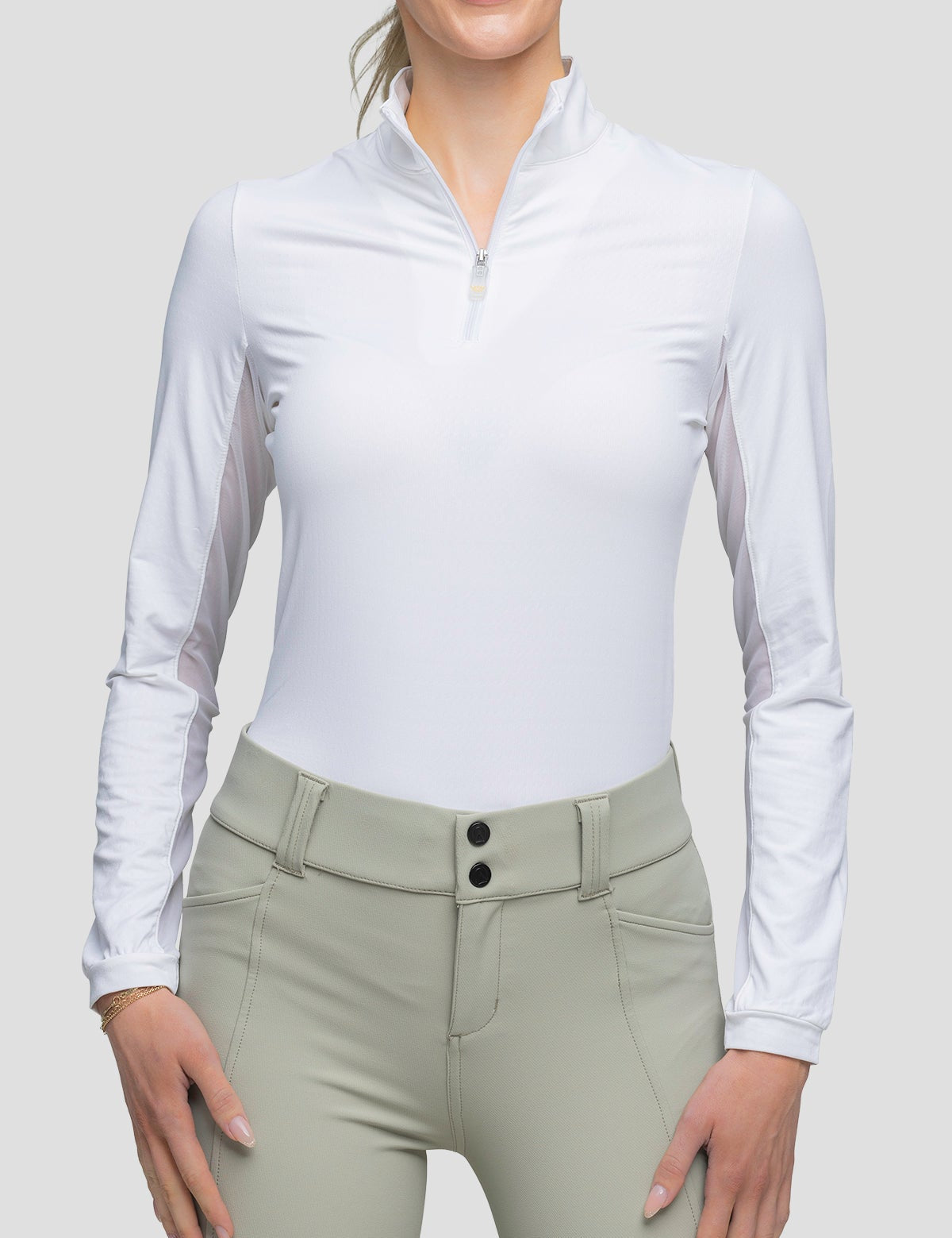 Kastel Denmark White with White Trim Sun Shirt - Kastel Denmark - Equiluxe Tack