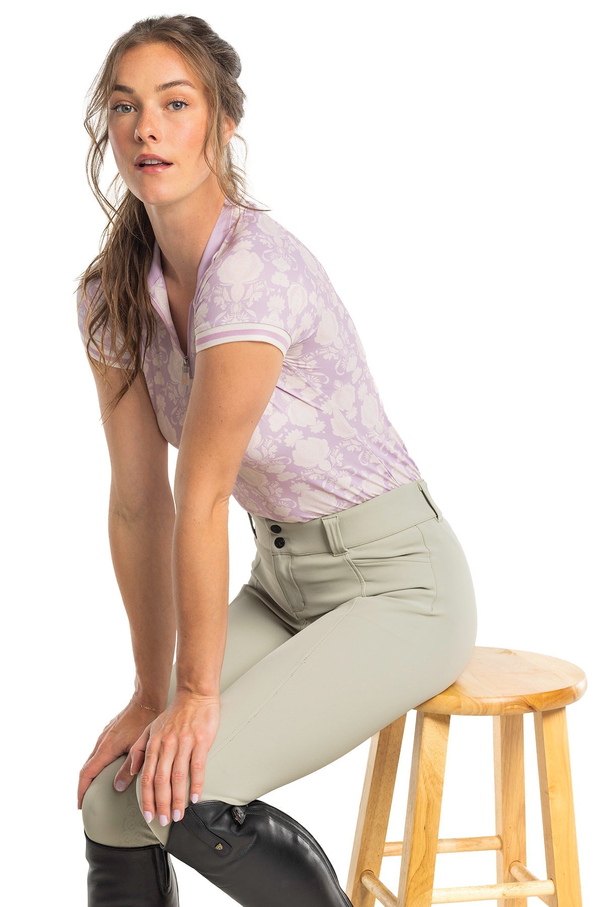 Kastel Denmark Wisteria Paris Hotel Cap Sleeve 1/4 Zip Sun Shirt With Trim - Kastel Denmark - Equiluxe Tack