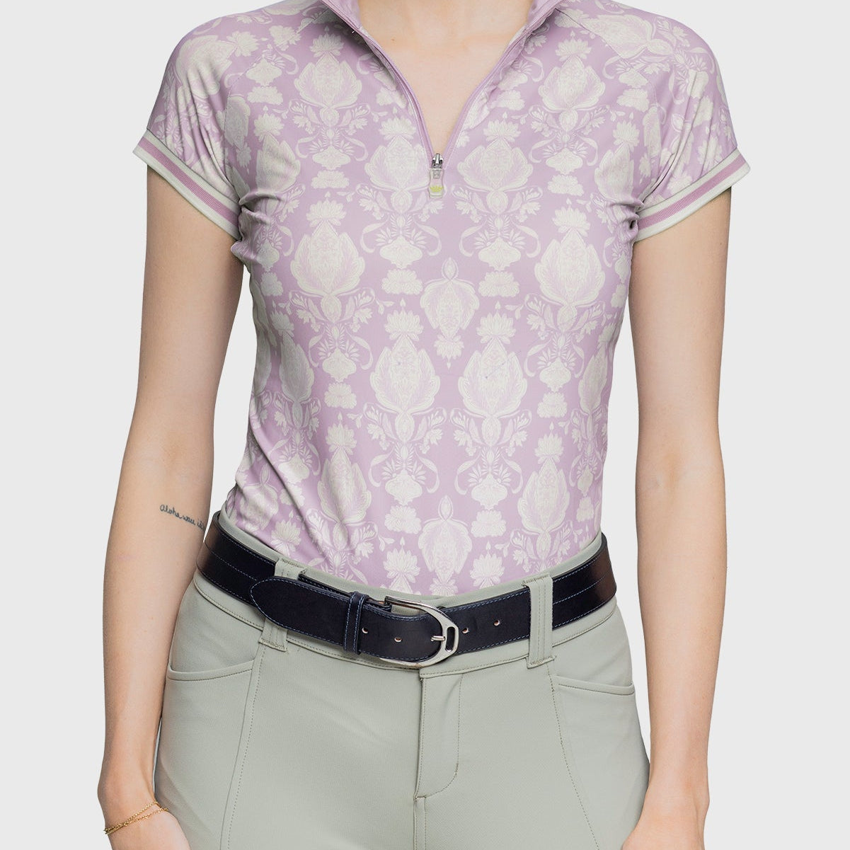 Kastel Denmark Wisteria Paris Hotel Cap Sleeve 1/4 Zip Sun Shirt With Trim - Kastel Denmark - Equiluxe Tack