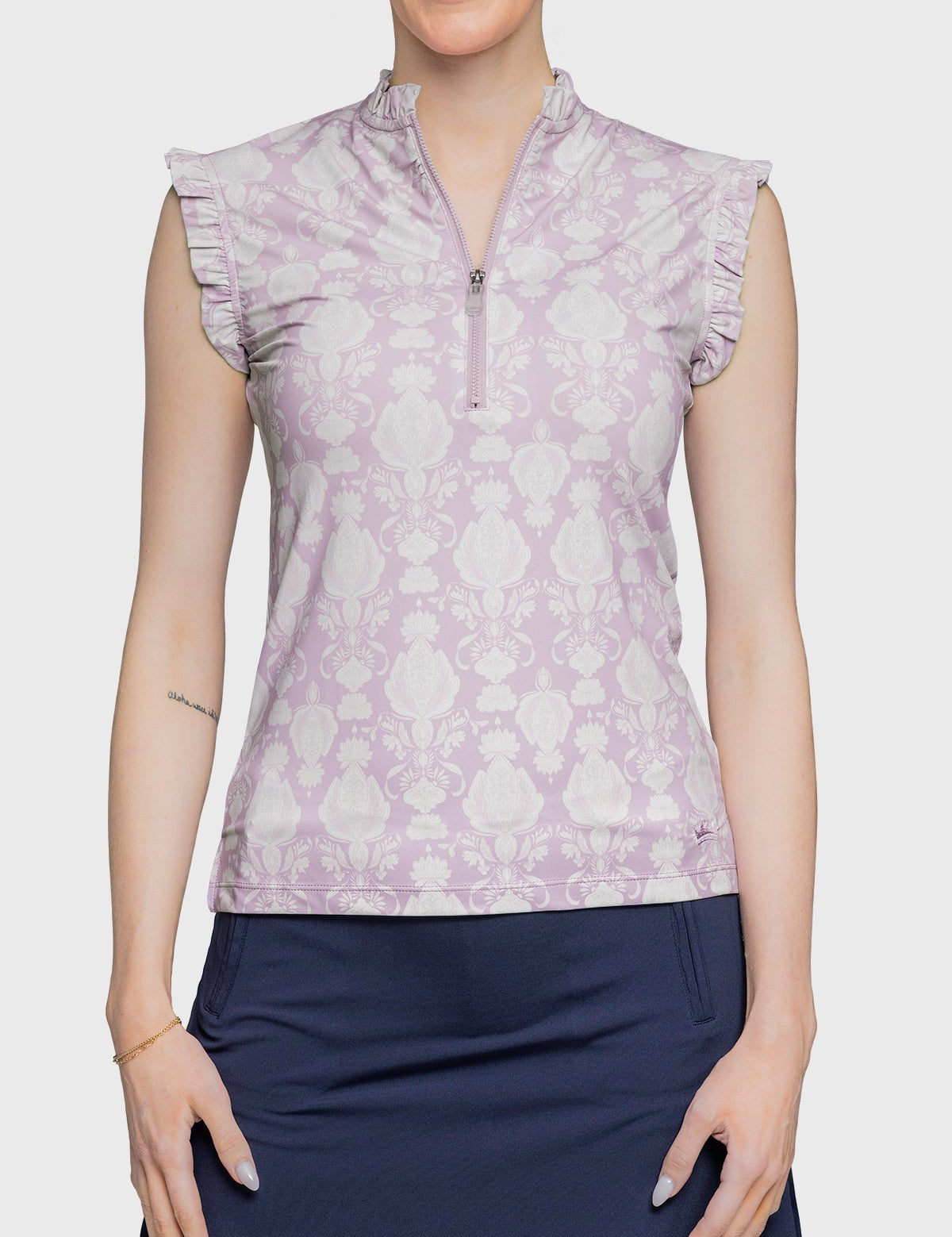 Kastel Denmark Wisteria Paris Hotel Ruffle Tank Sleeveless 1/4 Zip Sun Top - Kastel Denmark - Equiluxe Tack