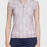 Kastel Denmark Wisteria Paris Hotel Ruffle Tank Sleeveless 1/4 Zip Sun Top - Kastel Denmark - Equiluxe Tack