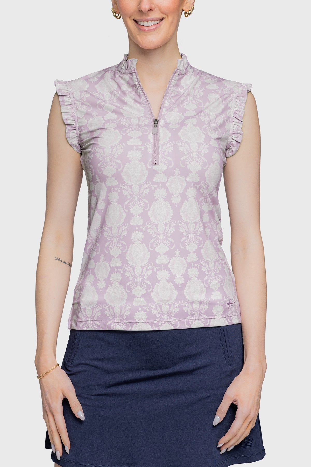 Kastel Denmark Wisteria Paris Hotel Ruffle Tank Sleeveless 1/4 Zip Sun Top - Kastel Denmark - Equiluxe Tack