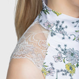 Kastel Denmark Yellow Wild Poppies Lace Shoulder Sleeveless 1/4 Zip Sun Top - Kastel Denmark - Equiluxe Tack