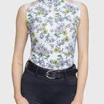 Kastel Denmark Yellow Wild Poppies Lace Shoulder Sleeveless 1/4 Zip Sun Top - Kastel Denmark - Equiluxe Tack