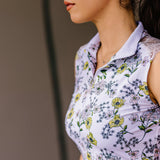 Kastel Denmark Yellow Wild Poppies Lace Shoulder Sleeveless 1/4 Zip Sun Top - Kastel Denmark - Equiluxe Tack