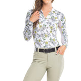 Kastel Denmark Yellow Wild Poppies Long Sleeve 1/4 Zip Sun Shirt With Trim - Kastel Denmark - Equiluxe Tack