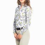 Kastel Denmark Yellow Wild Poppies Long Sleeve 1/4 Zip Sun Shirt With Trim - Kastel Denmark - Equiluxe Tack