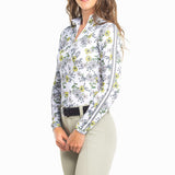 Kastel Denmark Yellow Wild Poppies Long Sleeve 1/4 Zip Sun Shirt With Trim - Kastel Denmark - Equiluxe Tack