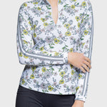 Kastel Denmark Yellow Wild Poppies Long Sleeve 1/4 Zip Sun Shirt With Trim - Kastel Denmark - Equiluxe Tack