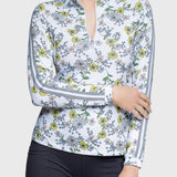 Kastel Denmark Yellow Wild Poppies Long Sleeve 1/4 Zip Sun Shirt With Trim - Kastel Denmark - Equiluxe Tack