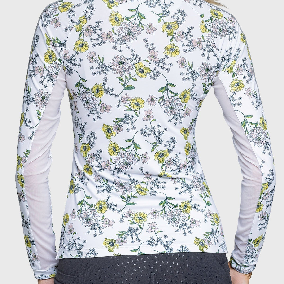 Kastel Denmark Yellow Wild Poppies Long Sleeve 1/4 Zip Sun Shirt With Trim - Kastel Denmark - Equiluxe Tack