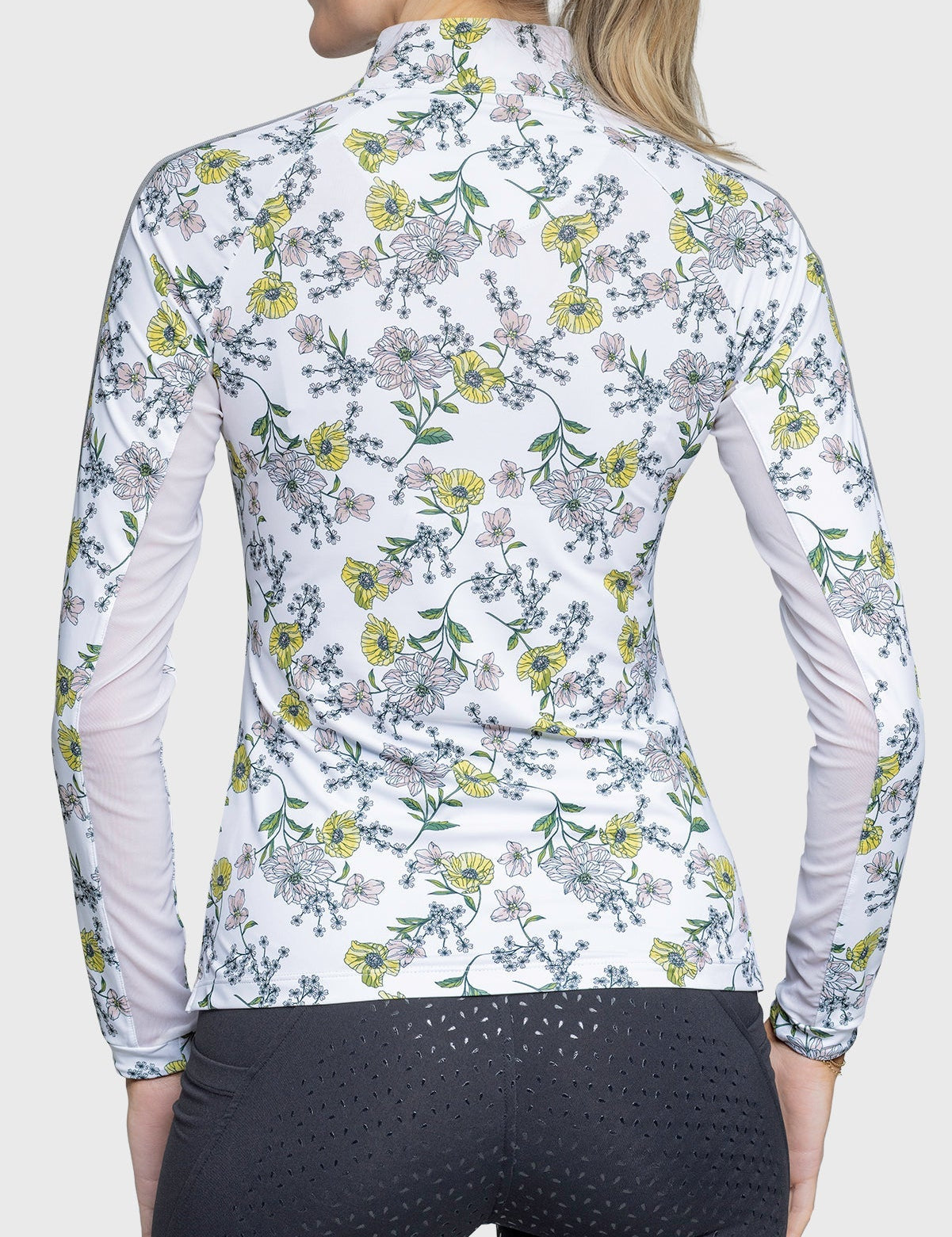Kastel Denmark Yellow Wild Poppies Long Sleeve 1/4 Zip Sun Shirt With Trim - Kastel Denmark - Equiluxe Tack