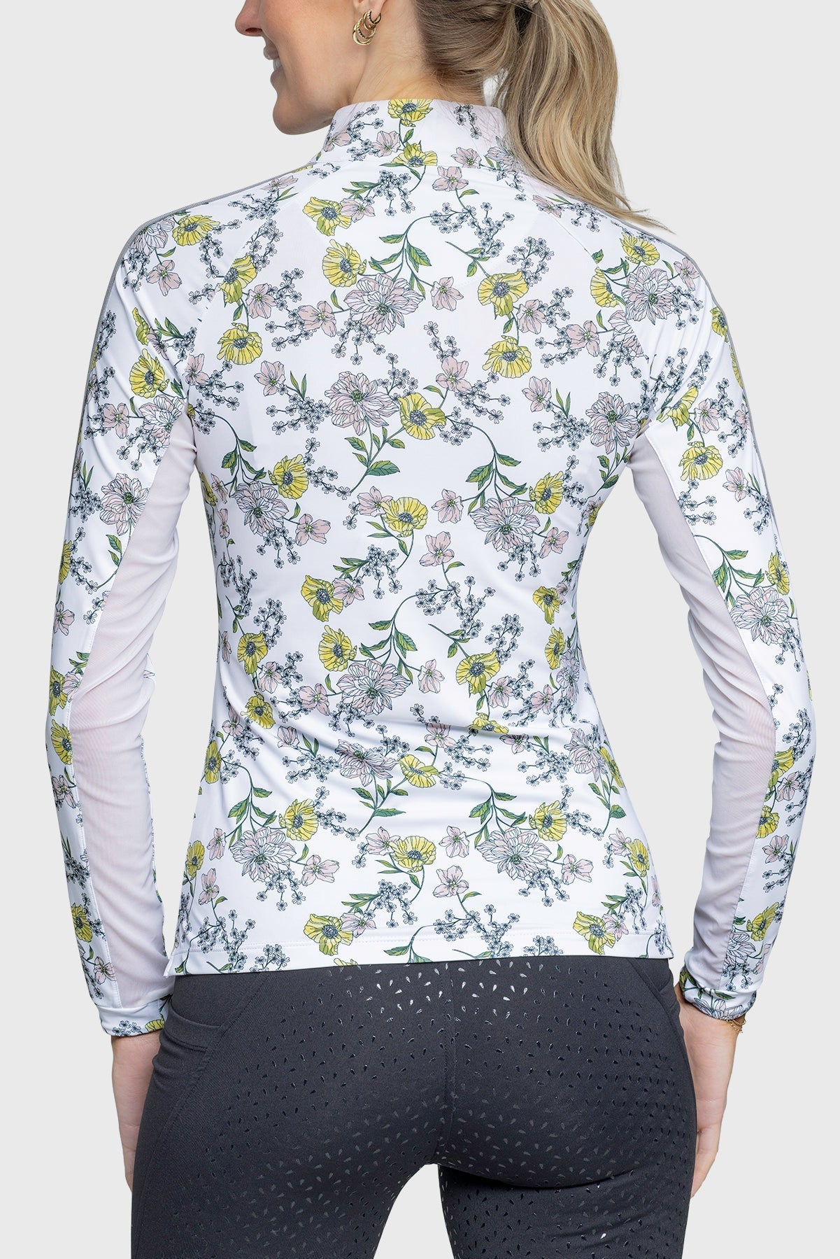 Kastel Denmark Yellow Wild Poppies Long Sleeve 1/4 Zip Sun Shirt With Trim - Kastel Denmark - Equiluxe Tack