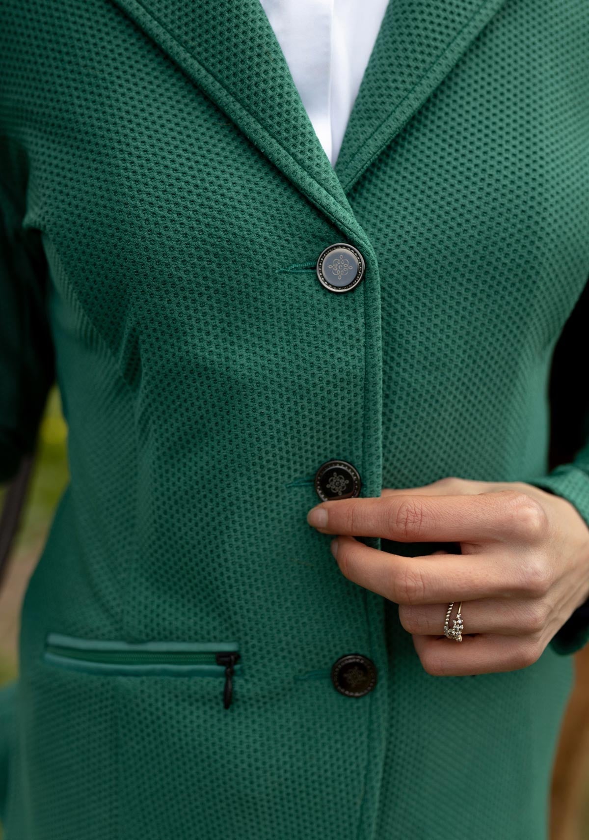 Kelly Green Mesh Show Jacket - Espoir Equestrian - Equiluxe Tack