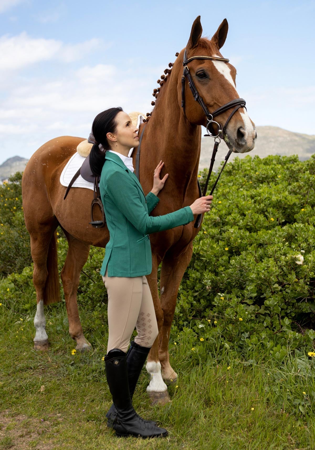 Kelly Green Mesh Show Jacket - Espoir Equestrian - Equiluxe Tack