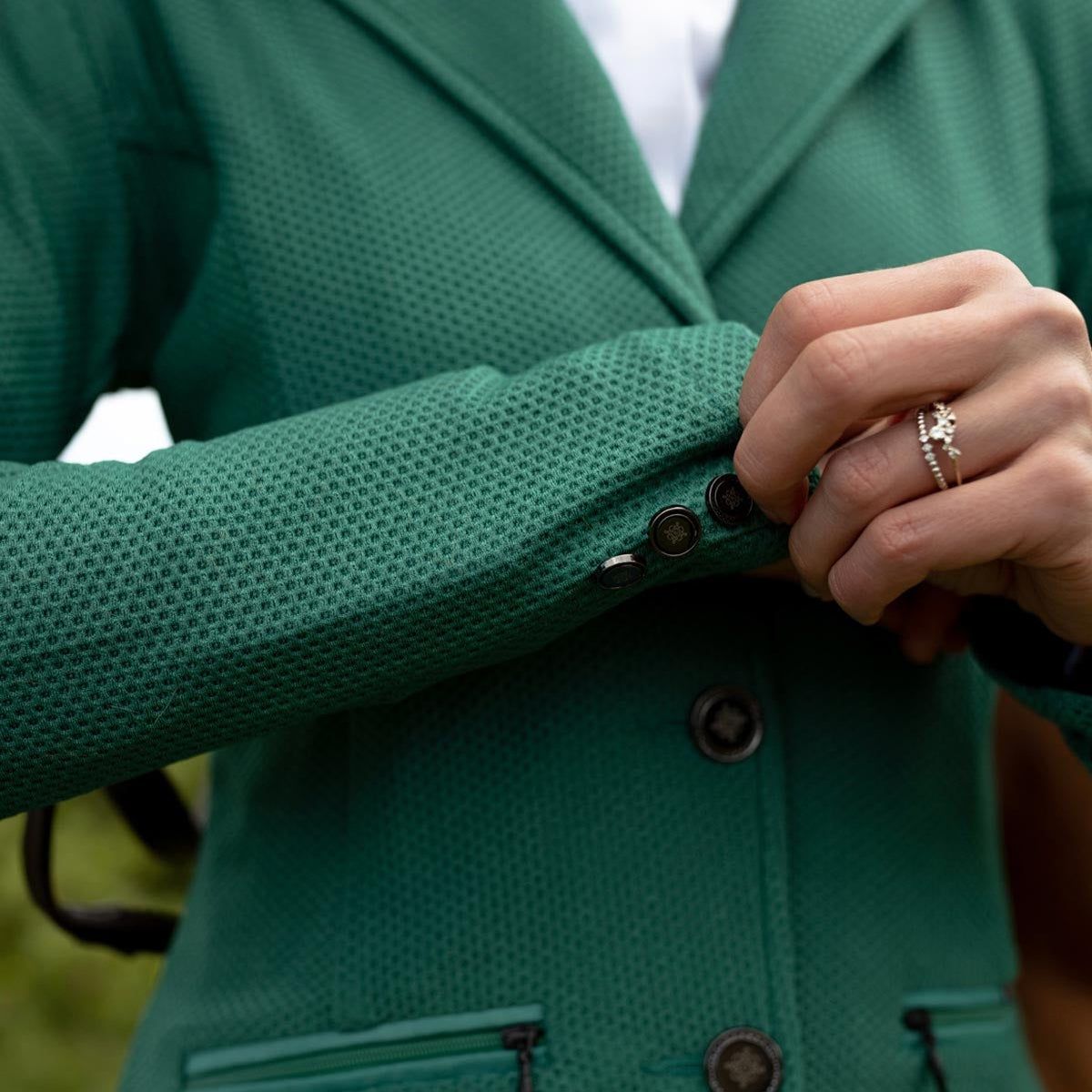 Kelly Green Mesh Show Jacket - Espoir Equestrian - Equiluxe Tack