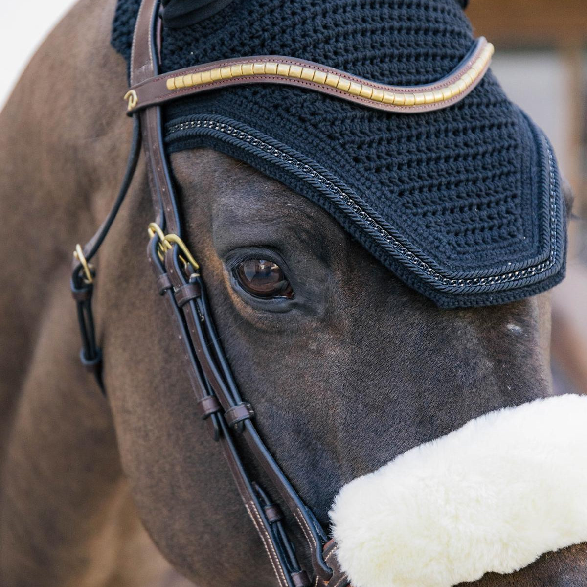 Kentucky Horsewear Fly Veil Wellington Metal Chain - Black - Kentucky Horsewear - Equiluxe Tack