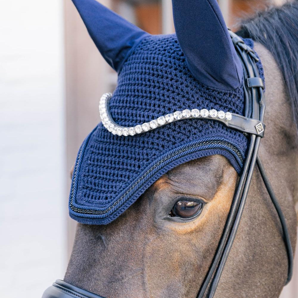 Kentucky Horsewear Fly Veil Wellington Metal Chain - Navy - Kentucky Horsewear - Equiluxe Tack