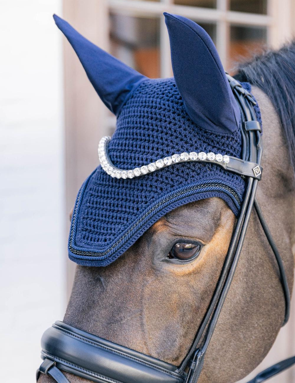 Kentucky Horsewear Fly Veil Wellington Metal Chain - Navy - Kentucky Horsewear - Equiluxe Tack