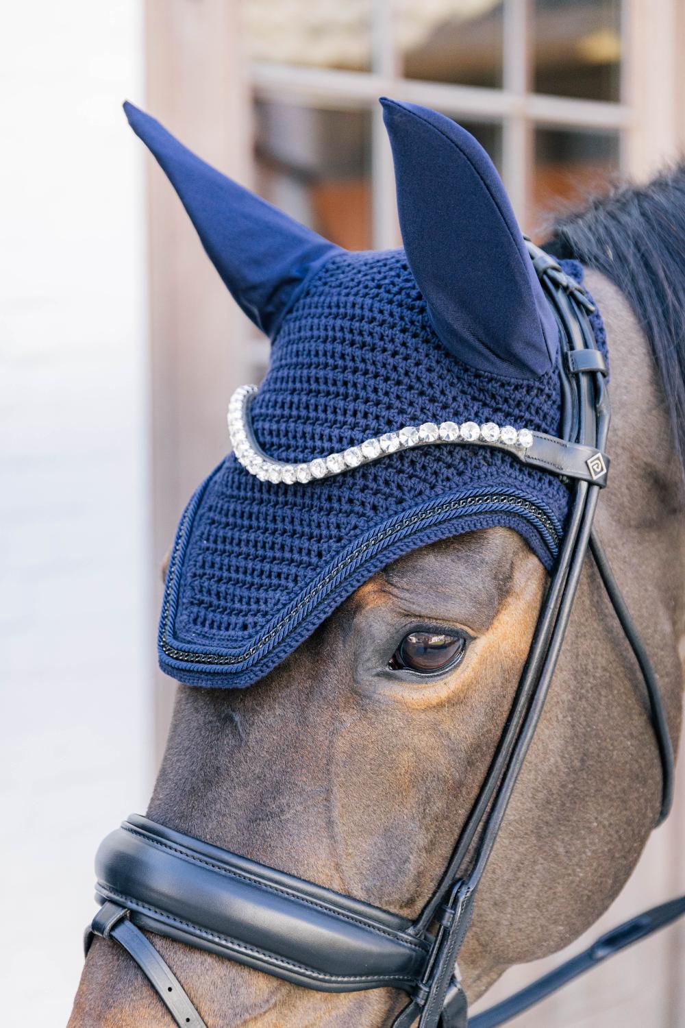 Kentucky Horsewear Fly Veil Wellington Metal Chain - Navy - Kentucky Horsewear - Equiluxe Tack