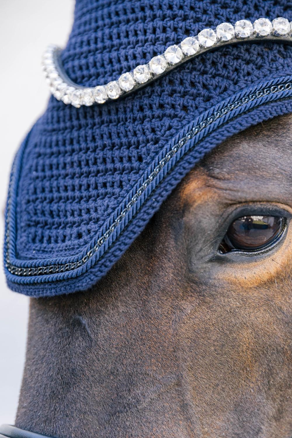 Kentucky Horsewear Fly Veil Wellington Metal Chain - Navy - Kentucky Horsewear - Equiluxe Tack