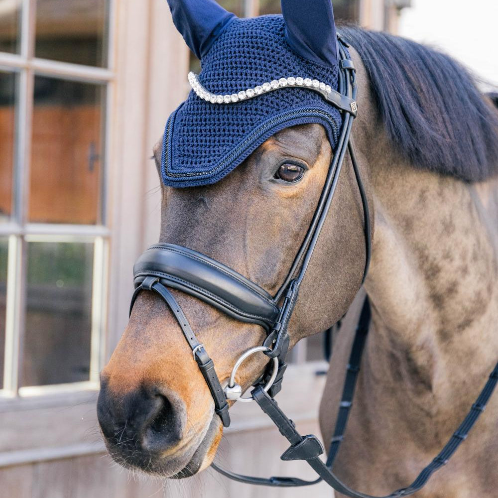 Kentucky Horsewear Fly Veil Wellington Metal Chain - Navy - Kentucky Horsewear - Equiluxe Tack