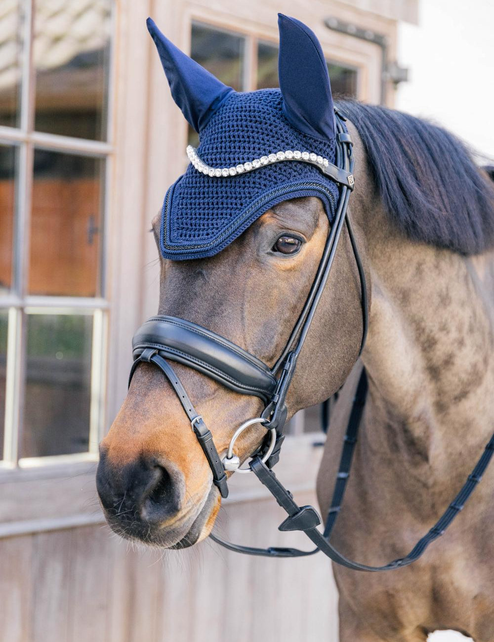 Kentucky Horsewear Fly Veil Wellington Metal Chain - Navy - Kentucky Horsewear - Equiluxe Tack