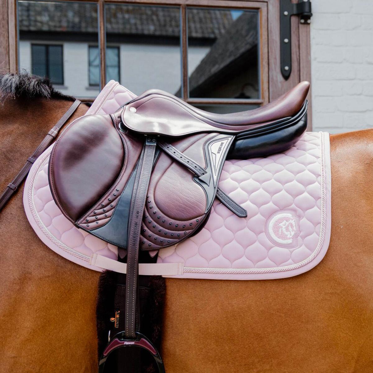 Kentucky Horsewear Saddle Pad 3D Logo Onion Quilt Jumping - Light Pink - Kentucky Horsewear - Equiluxe Tack
