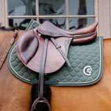 Kentucky Horsewear Saddle Pad 3D Logo Onion Quilt Jumping - Pine Green - Kentucky Horsewear - Equiluxe Tack