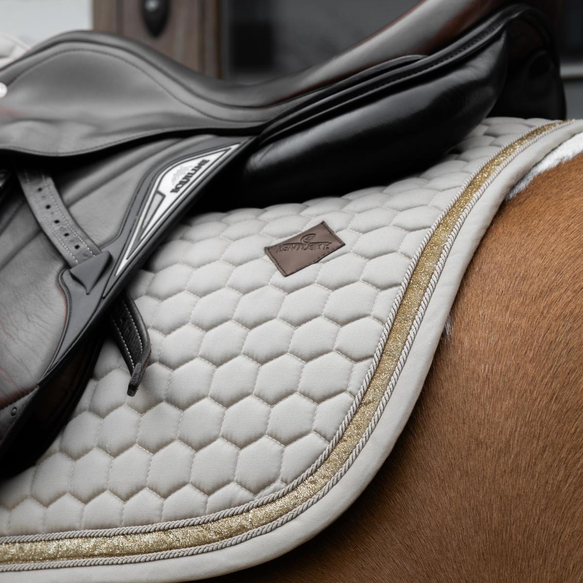 Kentucky Horsewear Saddle Pad Glitter Band Jumping - Beige - Kentucky Horsewear - Equiluxe Tack