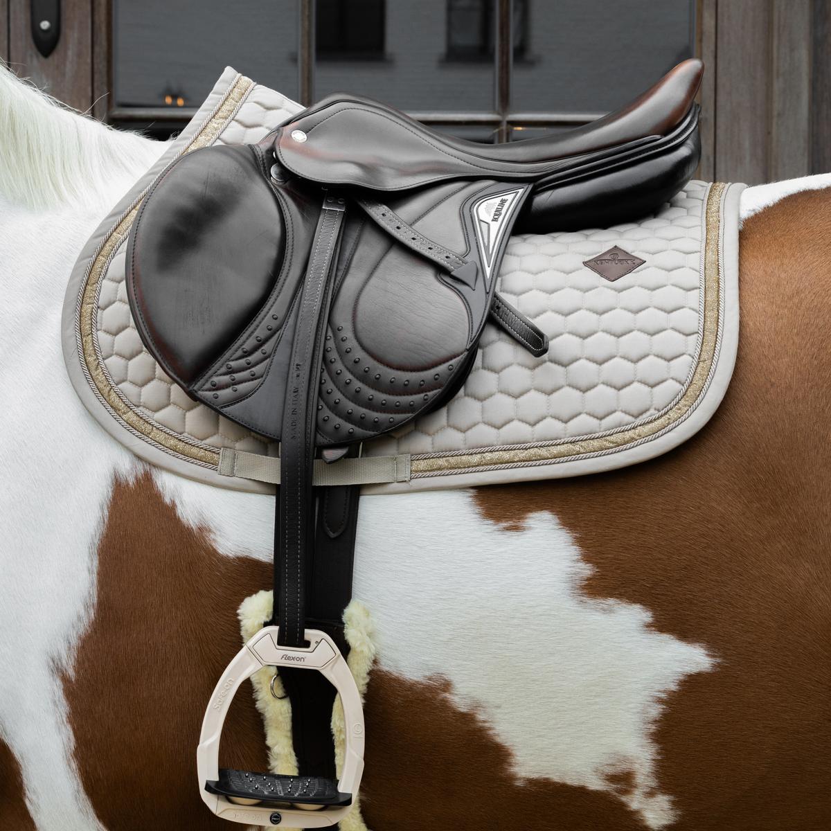 Kentucky Horsewear Saddle Pad Glitter Band Jumping - Beige - Kentucky Horsewear - Equiluxe Tack