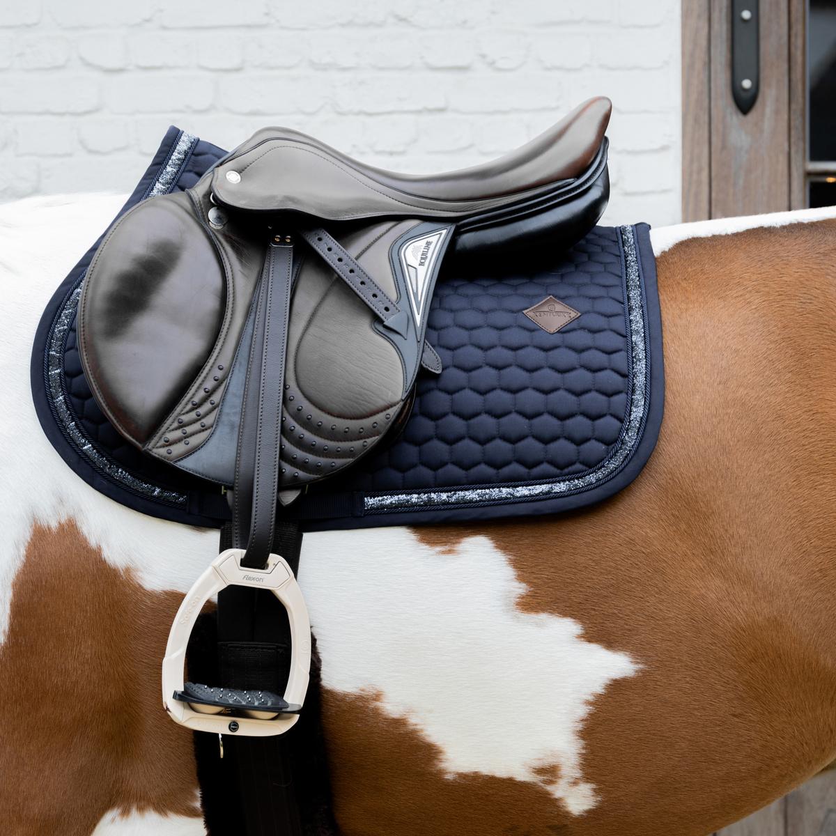 Kentucky Horsewear Saddle Pad Glitter Band Jumping - Navy - Kentucky Horsewear - Equiluxe Tack