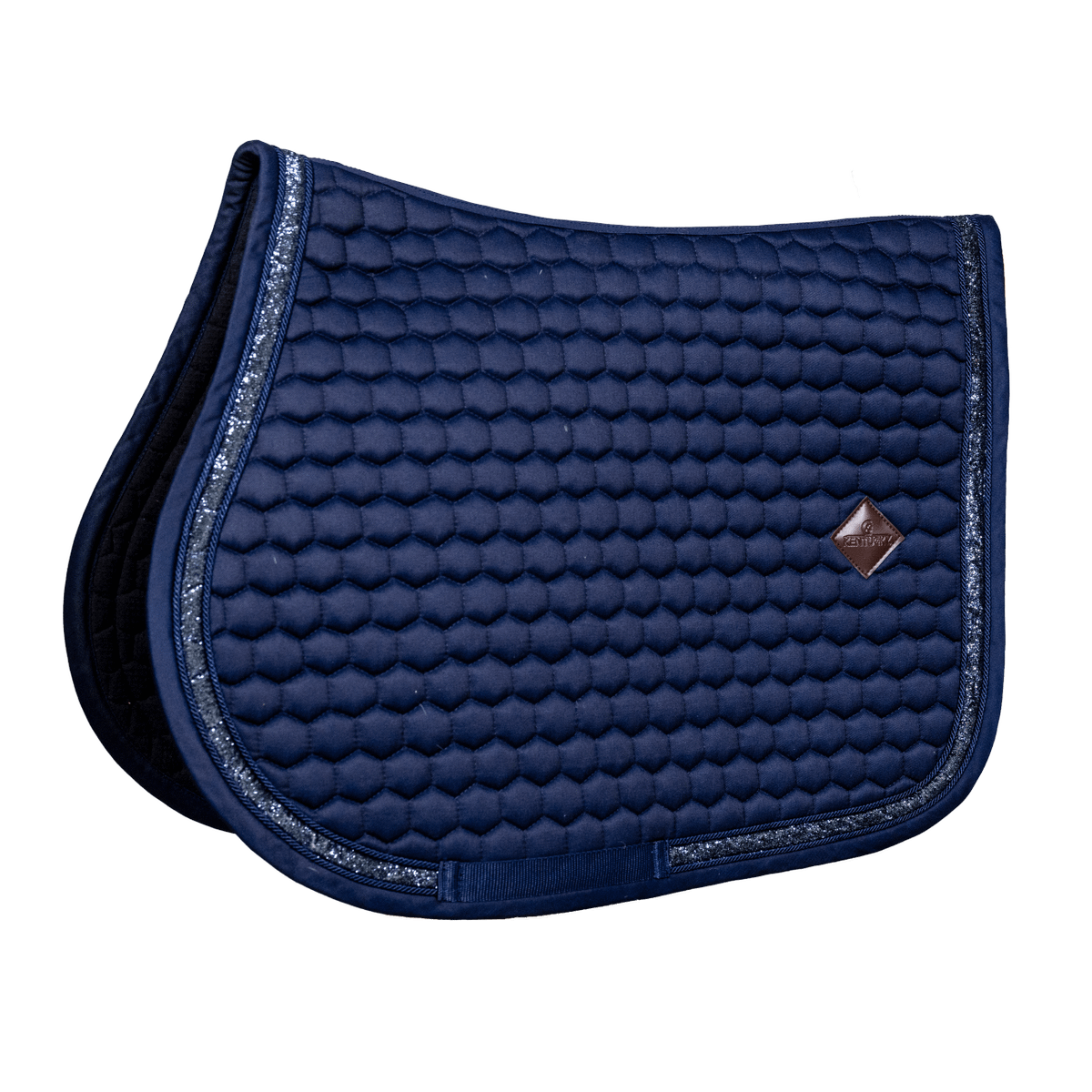 Kentucky Horsewear Saddle Pad Glitter Band Jumping - Navy - Kentucky Horsewear - Equiluxe Tack