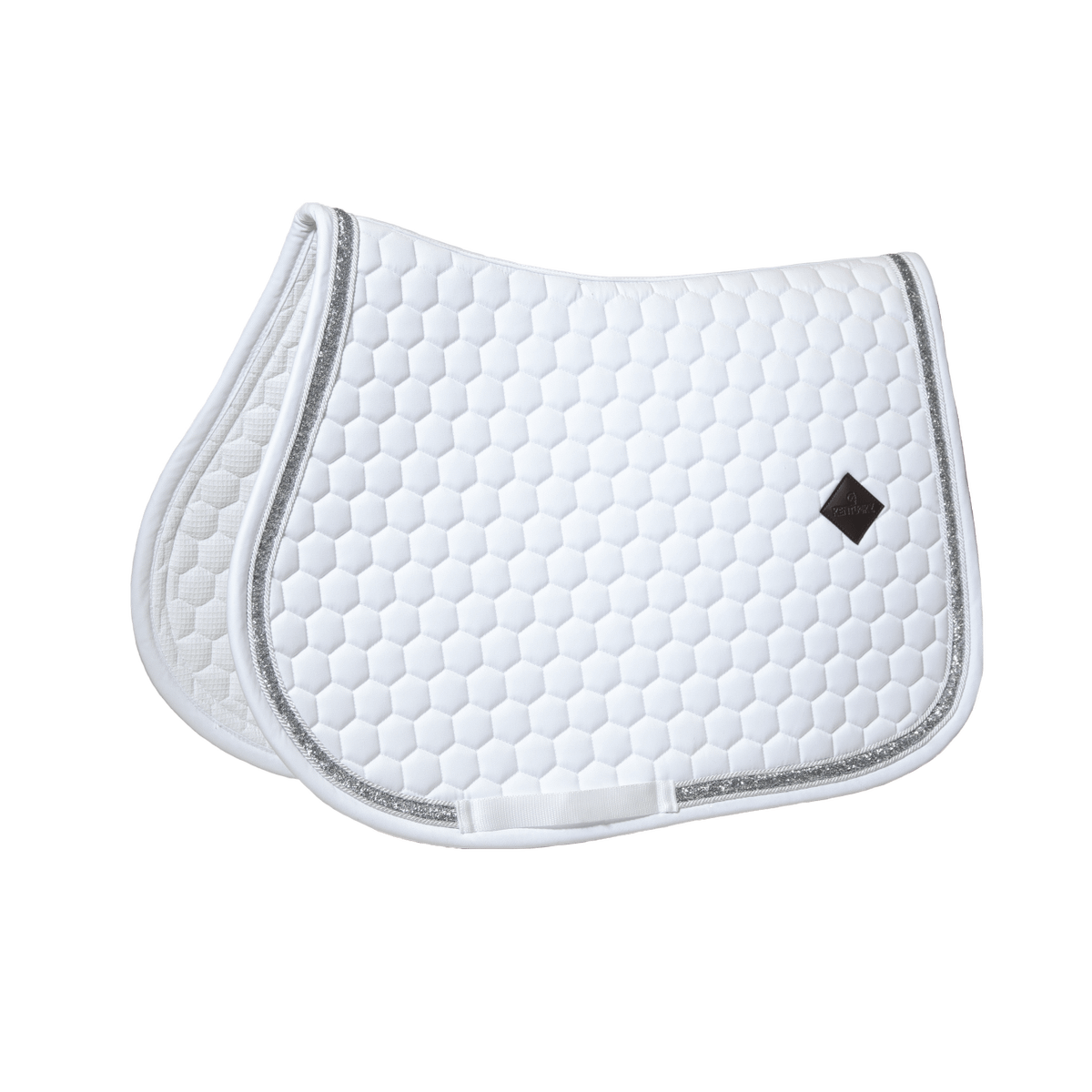 Kentucky Horsewear Saddle Pad Glitter Band Jumping - White/Silver - Kentucky Horsewear - Equiluxe Tack
