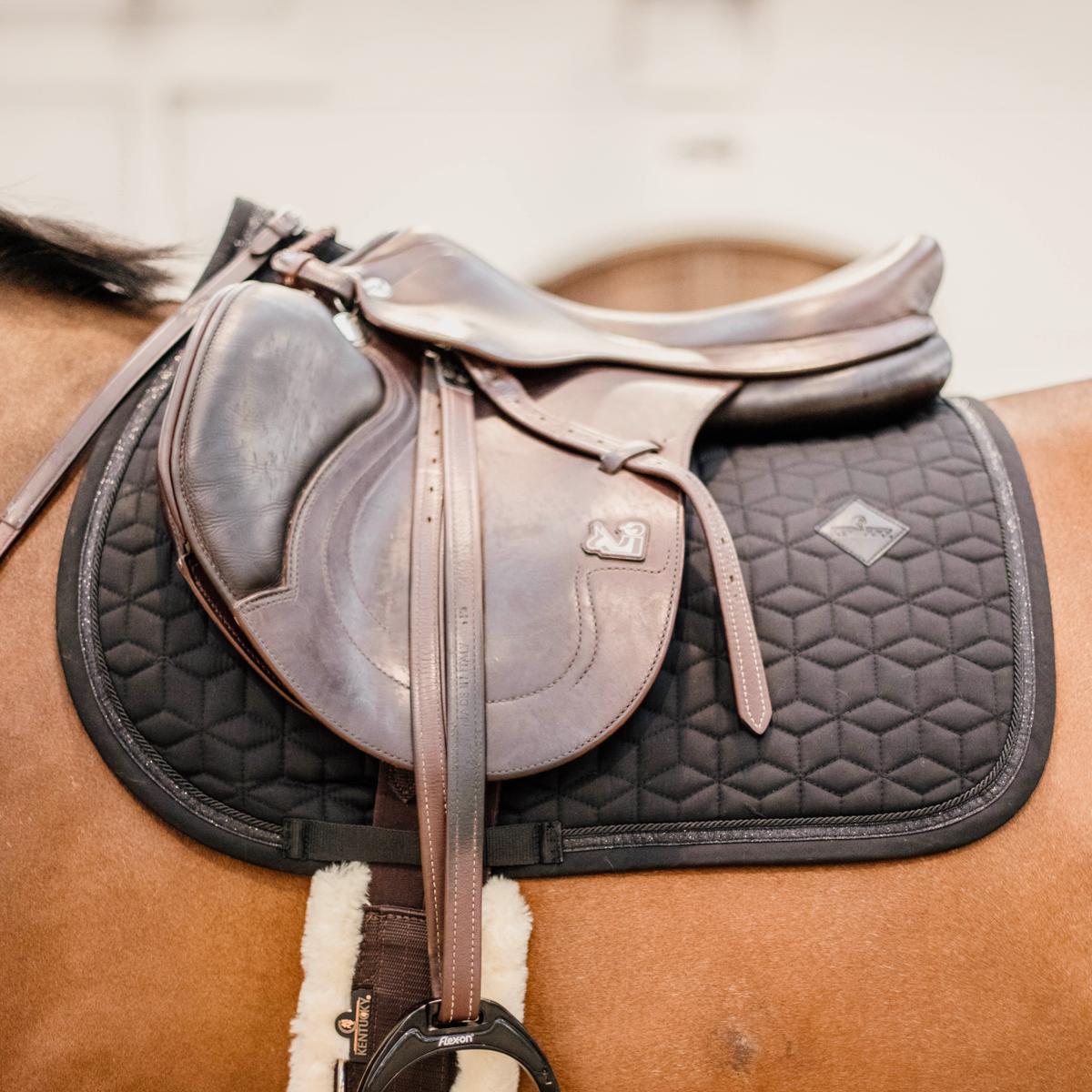 Kentucky Horsewear Saddle Pad Glitter Rope Jumping - Black - Kentucky Horsewear - Equiluxe Tack