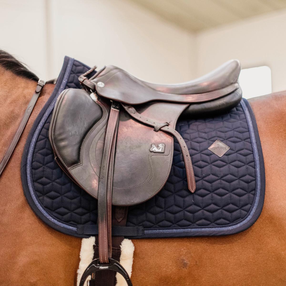 Kentucky Horsewear Saddle Pad Glitter Rope Jumping - Navy - Kentucky Horsewear - Equiluxe Tack