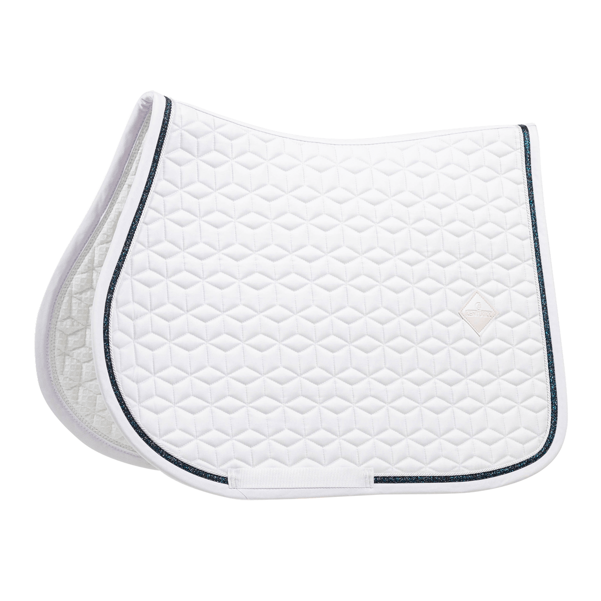 Kentucky Horsewear Saddle Pad Glitter Rope Jumping - White/Black - Kentucky Horsewear - Equiluxe Tack