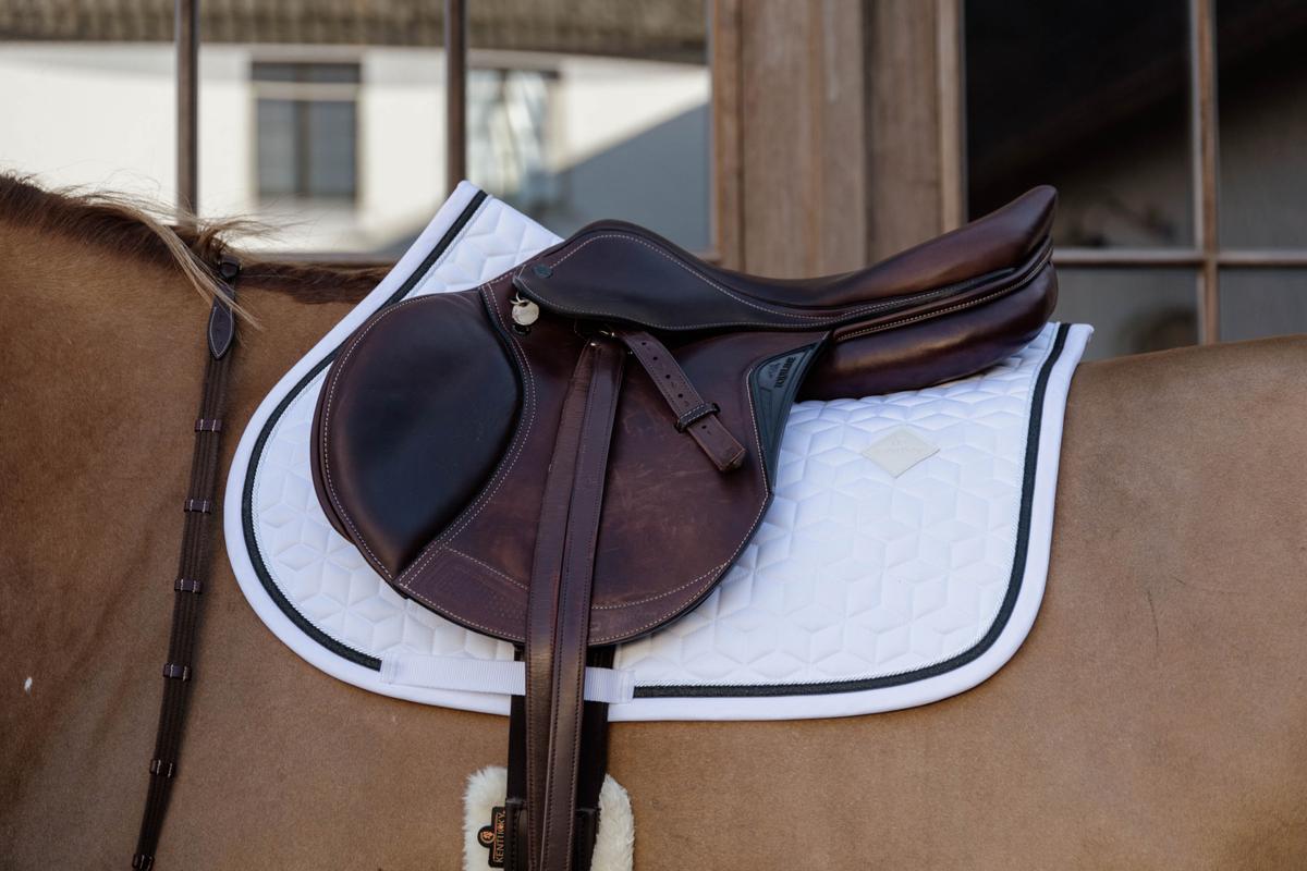 Kentucky Horsewear Saddle Pad Glitter Rope Jumping - White/Black - Kentucky Horsewear - Equiluxe Tack