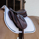 Kentucky Horsewear Saddle Pad Glitter Rope Jumping - White/Navy - Kentucky Horsewear - Equiluxe Tack