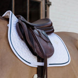 Kentucky Horsewear Saddle Pad Glitter Rope Jumping - White/Navy - Kentucky Horsewear - Equiluxe Tack
