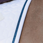Kentucky Horsewear Saddle Pad Glitter Rope Jumping - White/Navy - Kentucky Horsewear - Equiluxe Tack