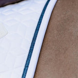 Kentucky Horsewear Saddle Pad Glitter Rope Jumping - White/Navy - Kentucky Horsewear - Equiluxe Tack