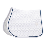 Kentucky Horsewear Saddle Pad Glitter Rope Jumping - White/Navy - Kentucky Horsewear - Equiluxe Tack