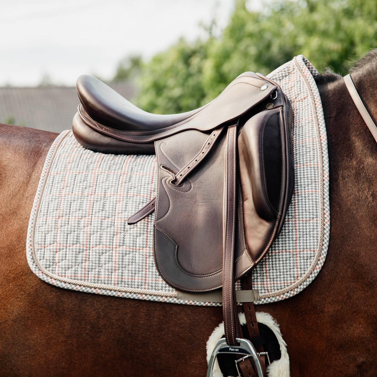 Kentucky Horsewear Saddle Pad Pied De Poule Dressage - Beige - Kentucky Horsewear - Equiluxe Tack